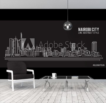 Bild på Cityscape Building Line art Vector Illustration design - Nairobi city